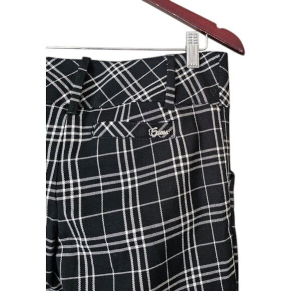 Guess black and white Tiffany plaid bootcut pants size 24 NWT - Picture 3 of 5